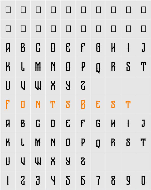 Nomer Samvilan Character Map
