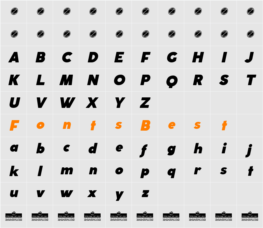 Coco Gothic ExtBlk Character Map