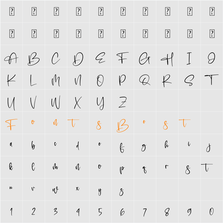 Alisteria Character Map