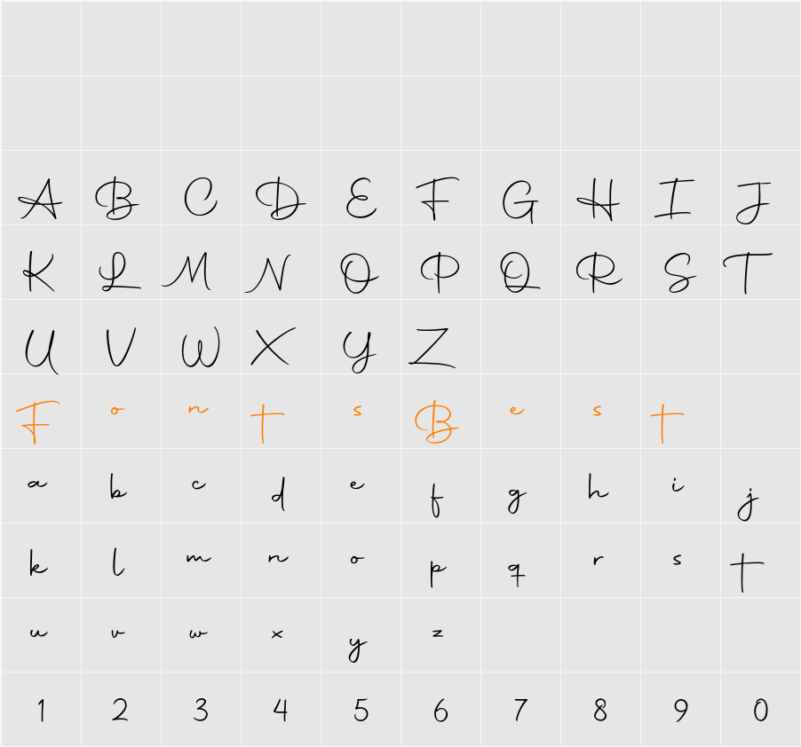 Autography Character Map