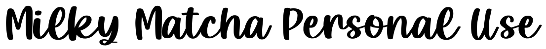 Milky Matcha Personal Use Font Image
