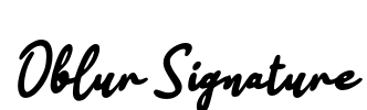 Oblur Signature Font Image