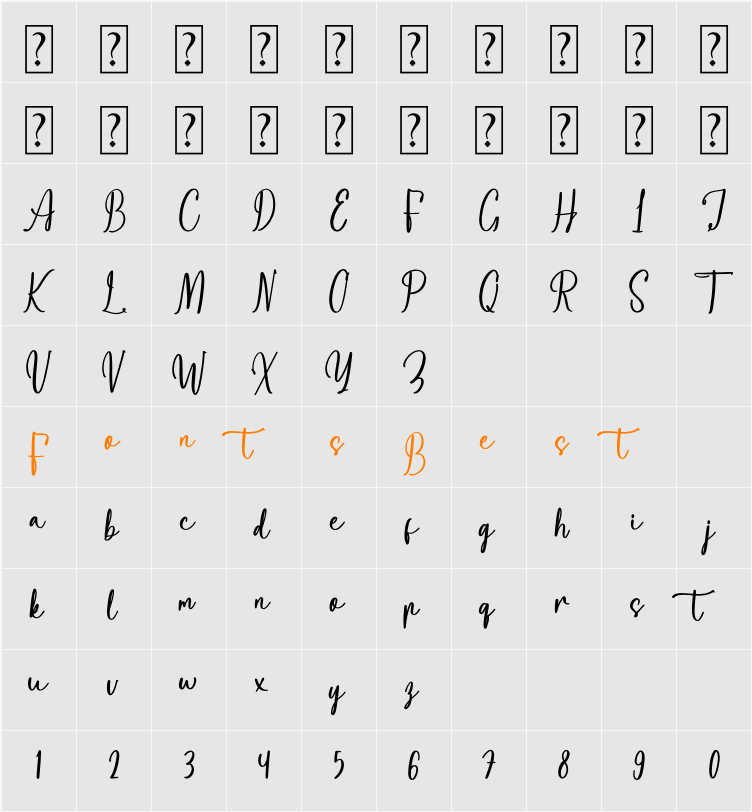 Yanhir Amolesthic Character Map