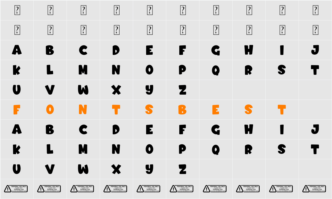 Enjoy Little PERSONAL USE ONLY! Character Map