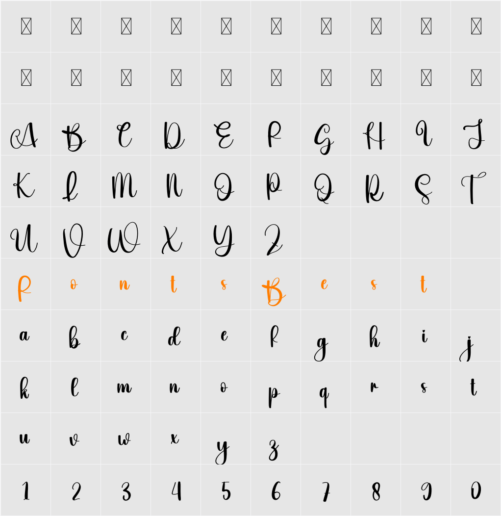 Saturday Character Map