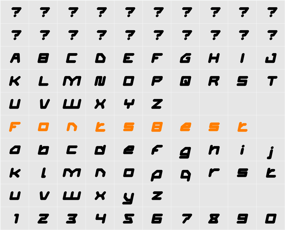 ATHLETIC Character Map