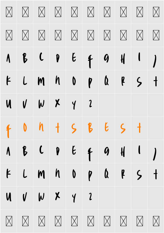 The Squeak Demo Character Map