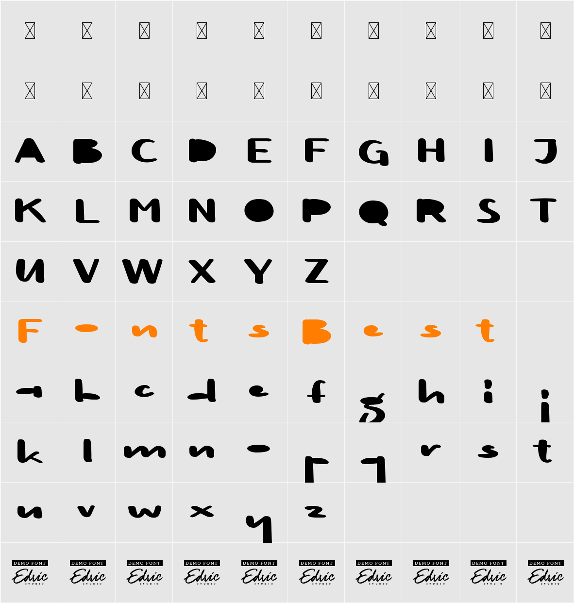 Burger M Demo Character Map