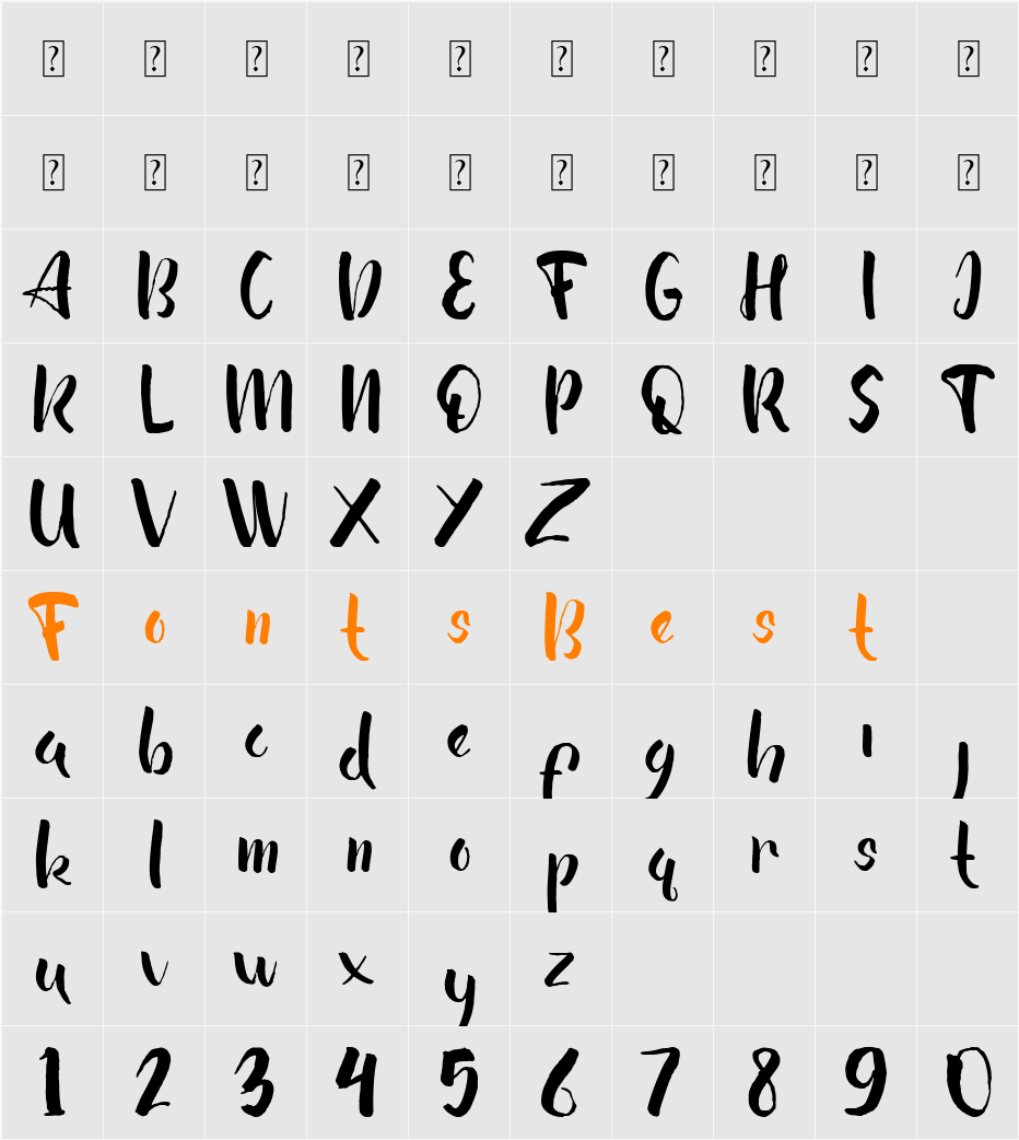 Ale Ale DEMO Character Map