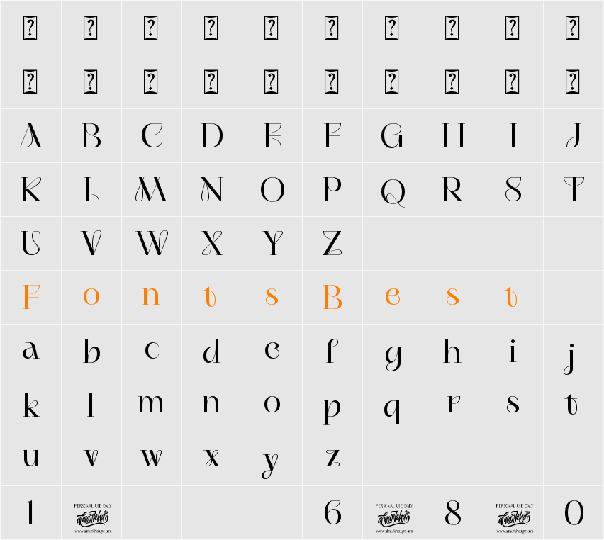 Gestack Character Map