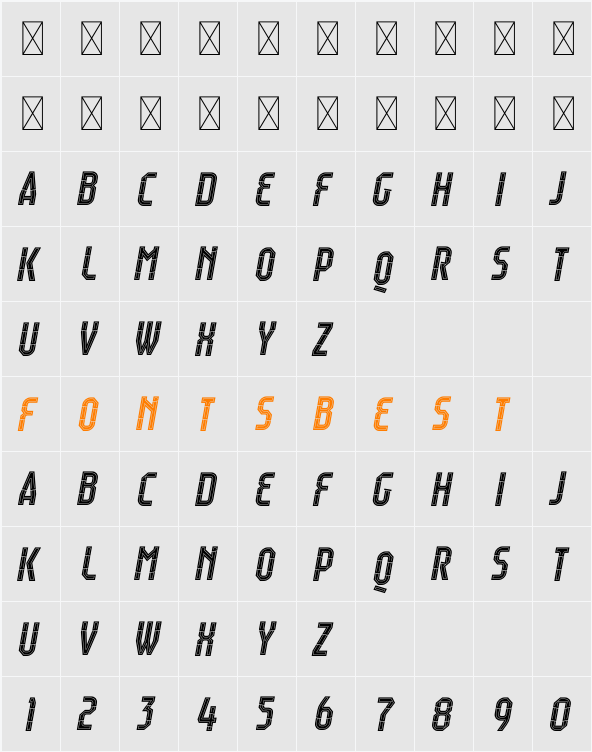 Raumdeuter Style 5 Italic Character Map