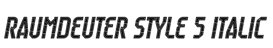 Raumdeuter Style 5 Italic Font Image