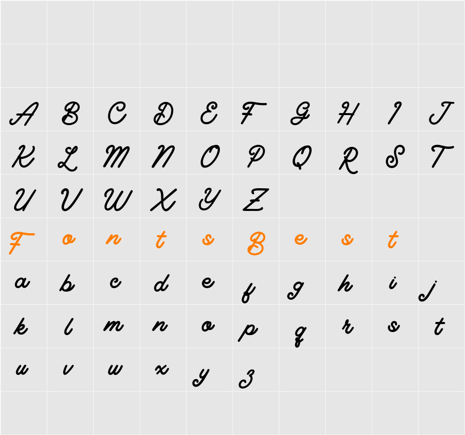 Winstone Character Map