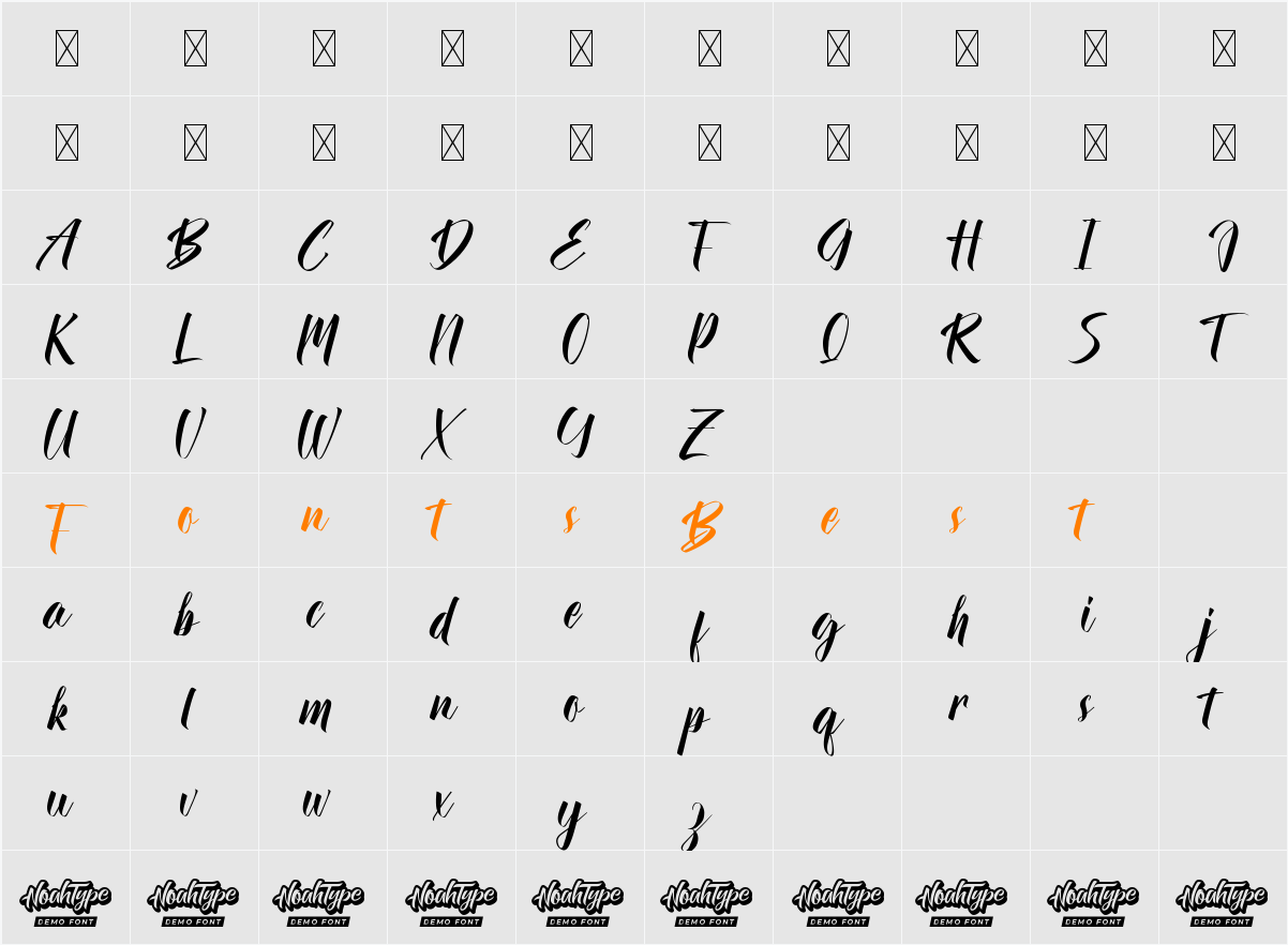 The Strange Demo Character Map
