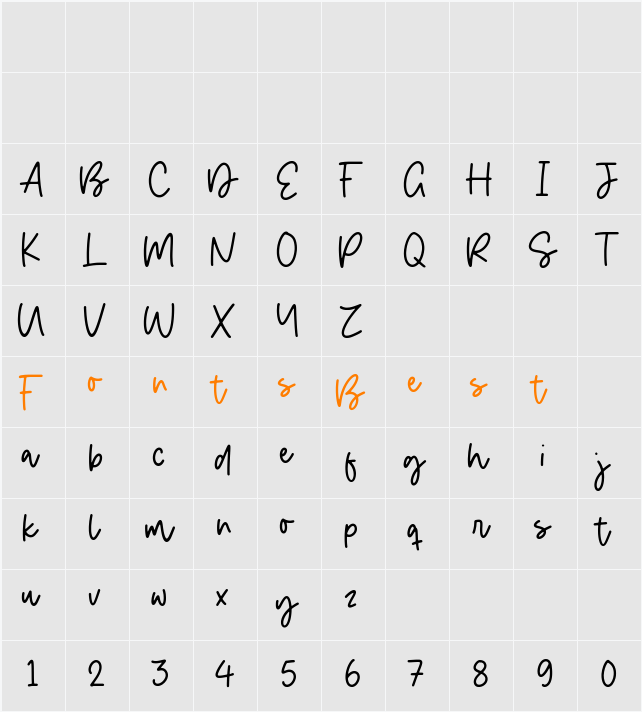 Golden Estella Character Map
