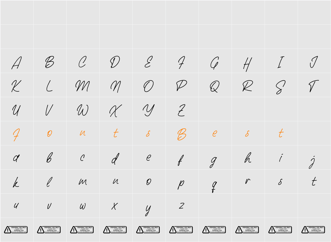 The Houtsman PERSONAL USE ONLY! Character Map