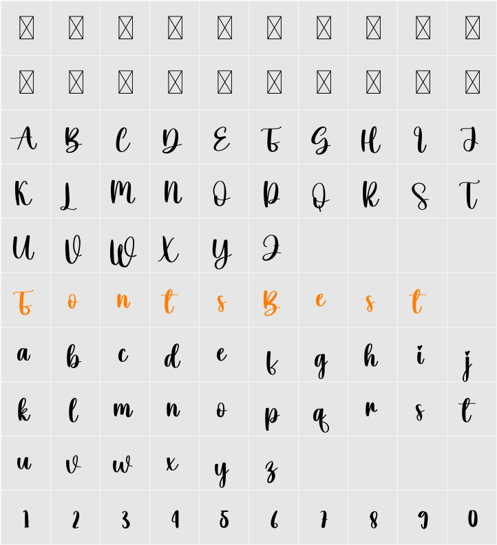 Onegreen Character Map