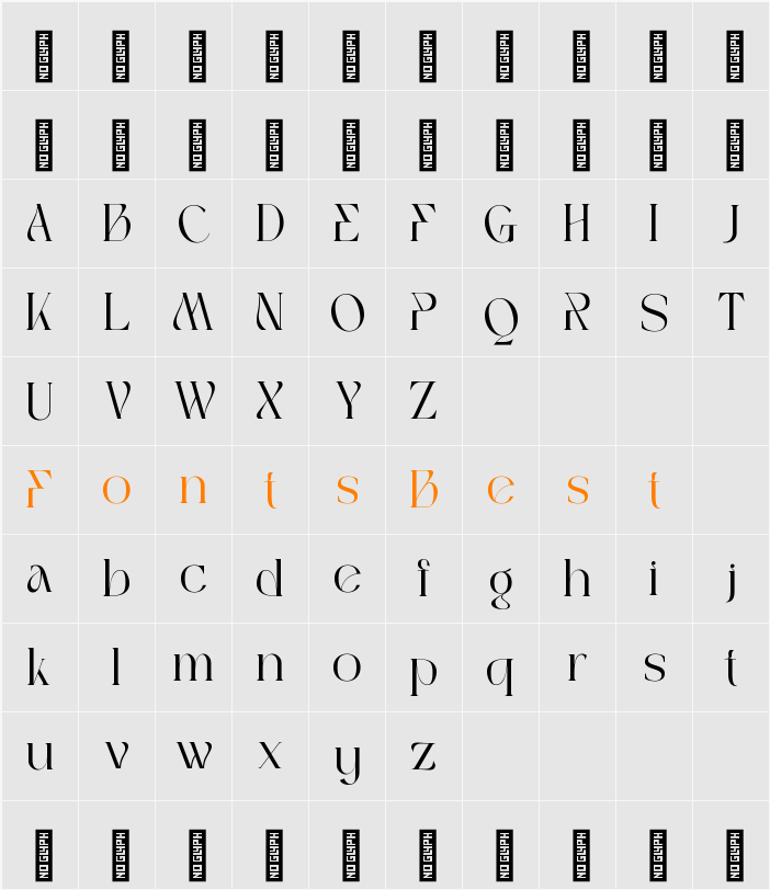 Bagek - Demo Version Character Map