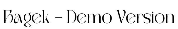 Bagek - Demo Version Font Image