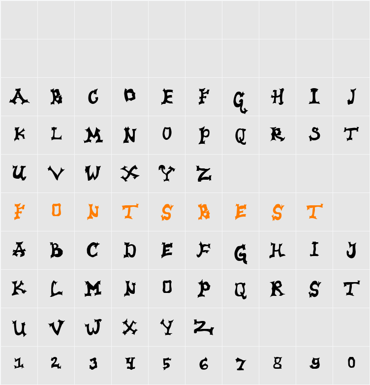 Heritance Flames DEMO Character Map