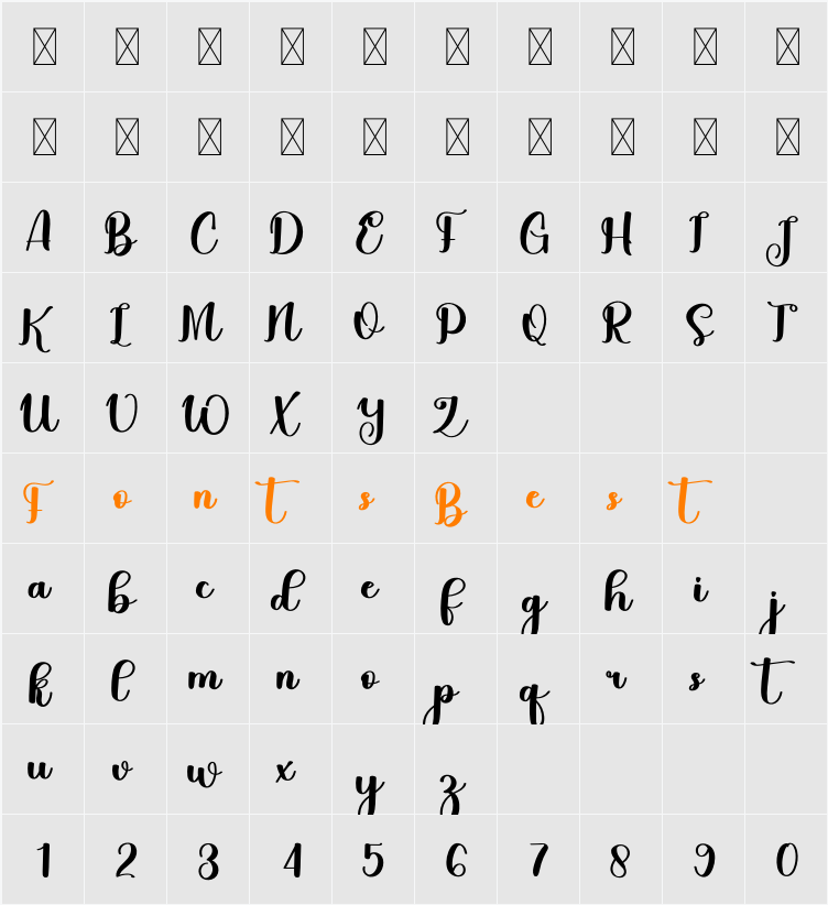Kamila Character Map