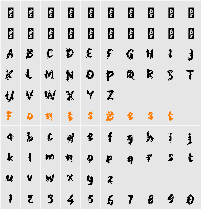 n Namry Character Map