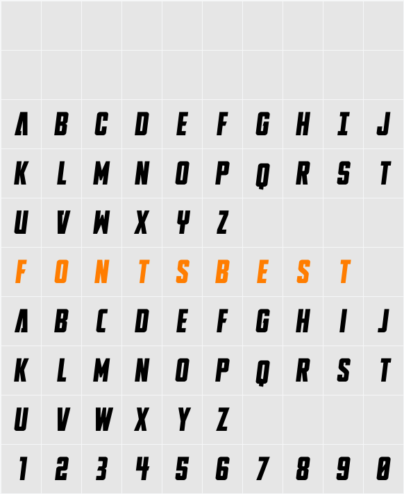 DiaClone Semi-Italic Character Map