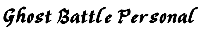 Ghost Battle Personal Font Image