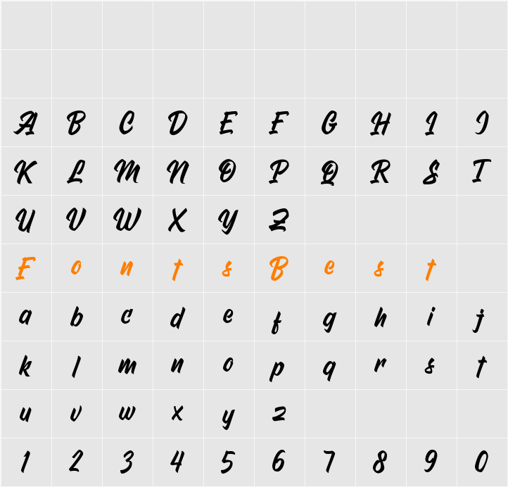 Masbrushy Character Map