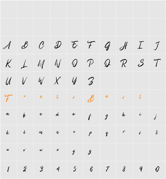 Fenggasta Character Map
