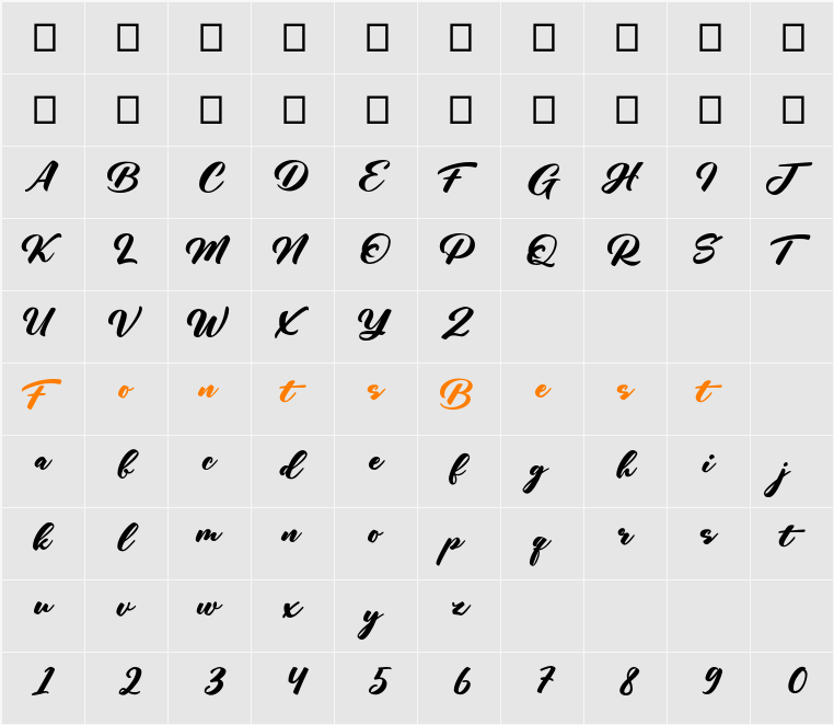 The Diplomat Signature Character Map