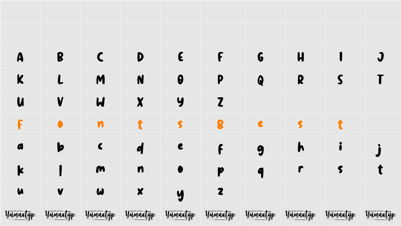 Hoselia Quotes Personal Use Character Map
