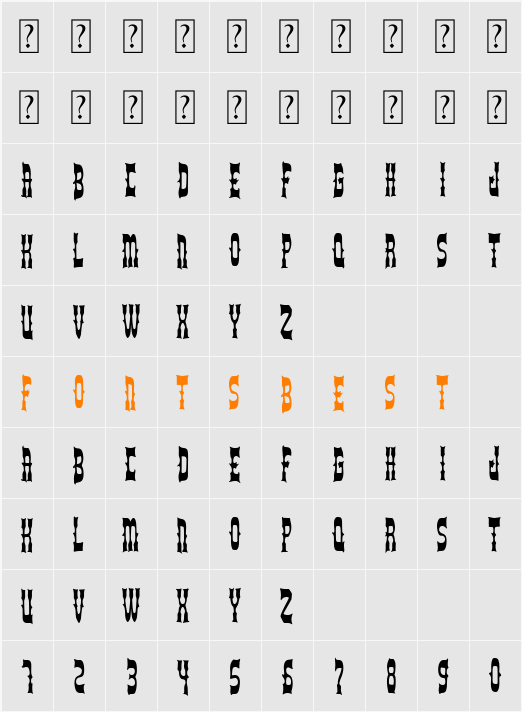 The New Rodeo Character Map