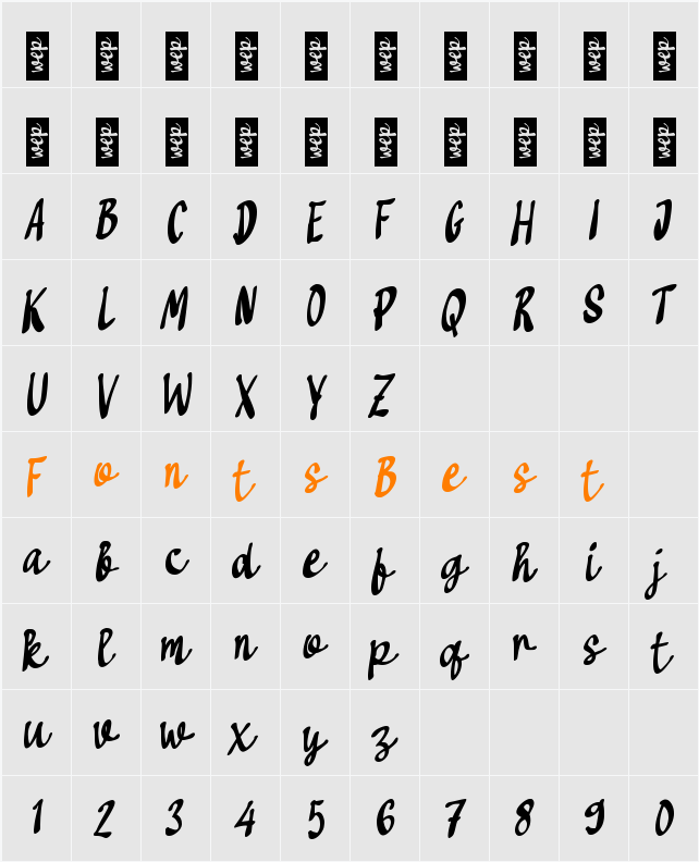 g Galesty Character Map