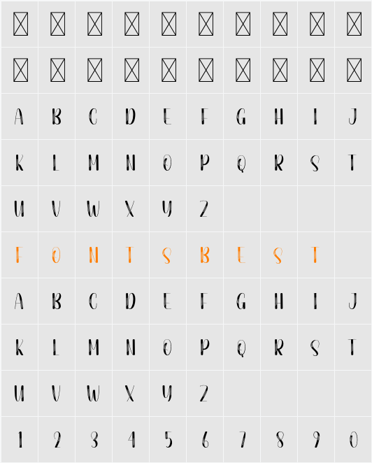 Hand Scratch Character Map