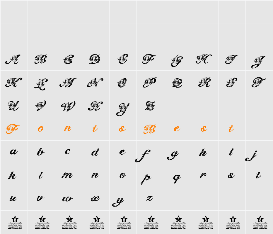Angelica Personal Use Character Map