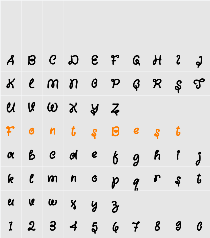 With Bomby Demo Character Map