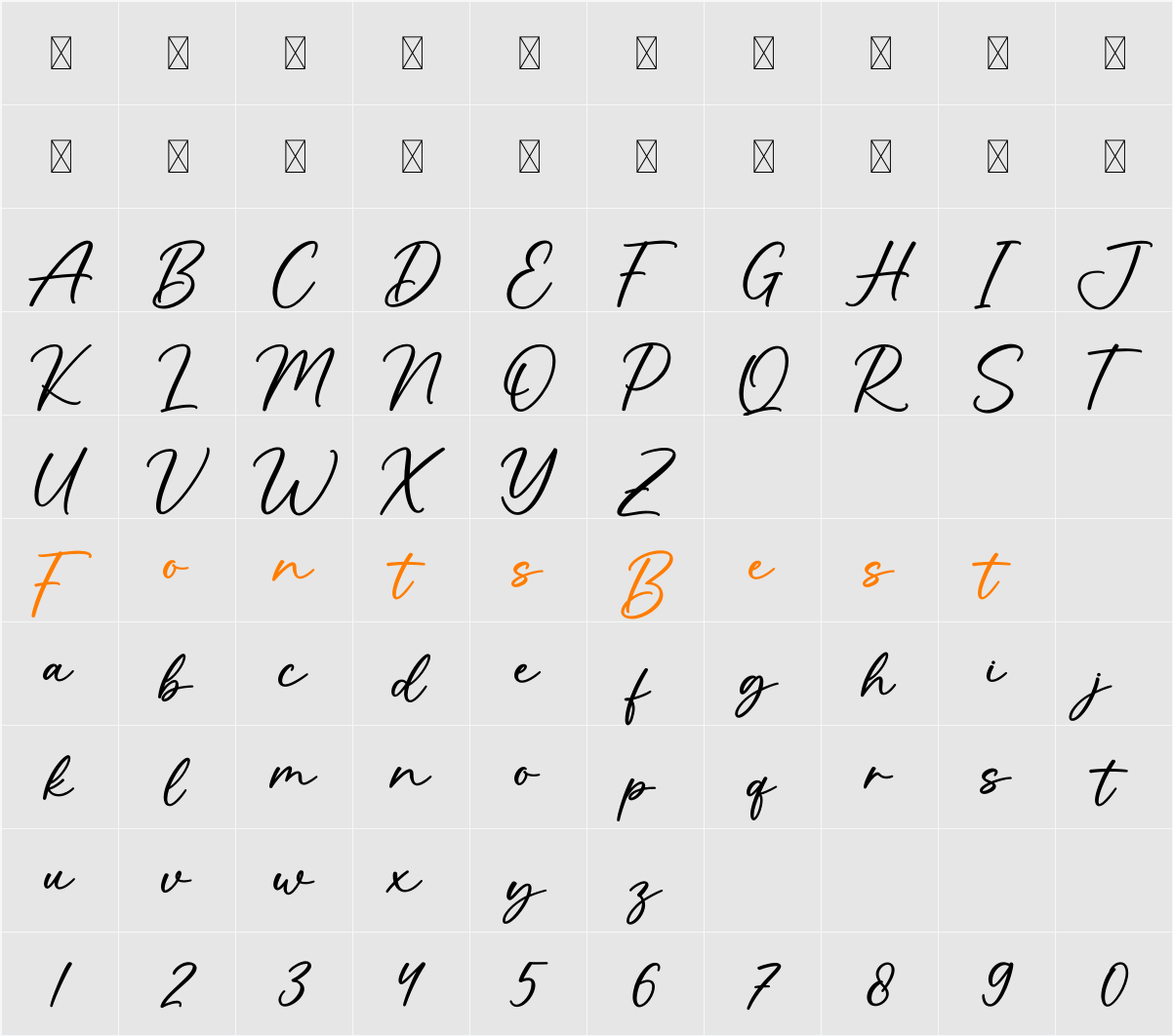 Octavie Character Map
