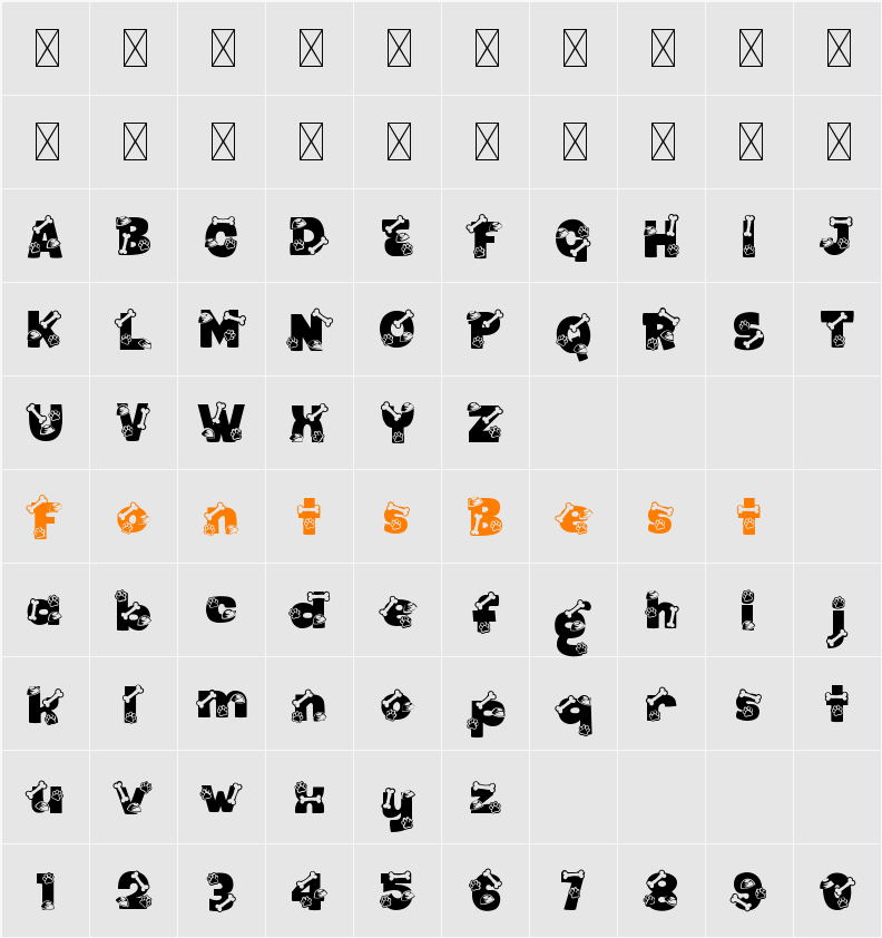 Bark Type Decorative Character Map