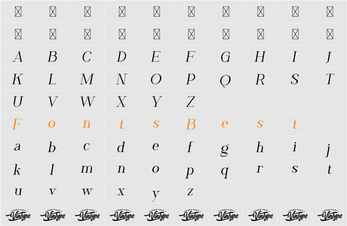 Platinum Ivory Demo Character Map