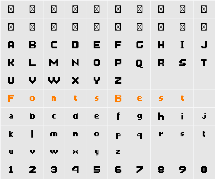 ActionBitter Character Map