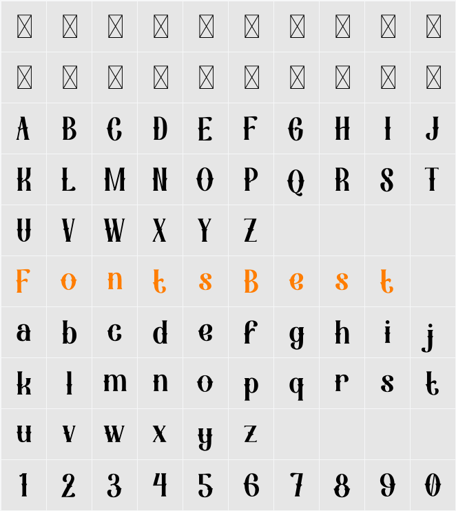 Ink Pearcer Character Map