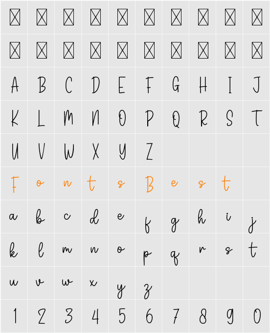 Alexandra Character Map