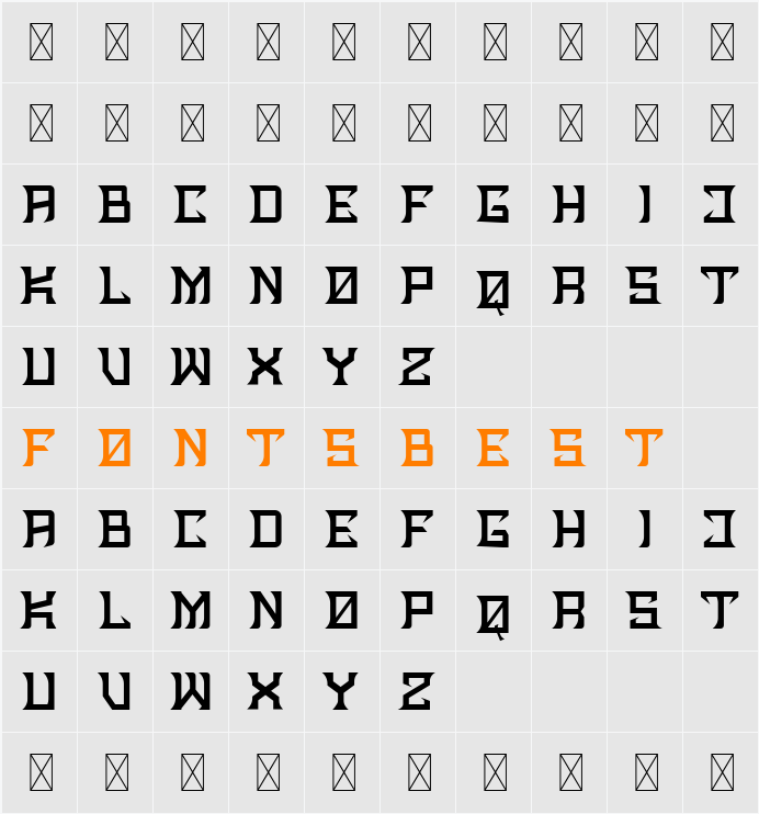 REACTOR Character Map