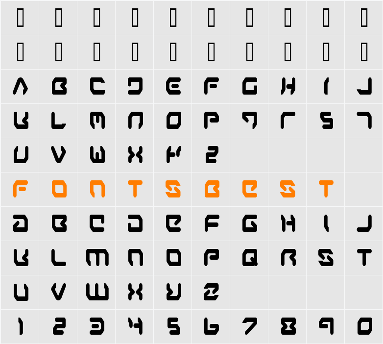 Airstrip One Condensed Character Map