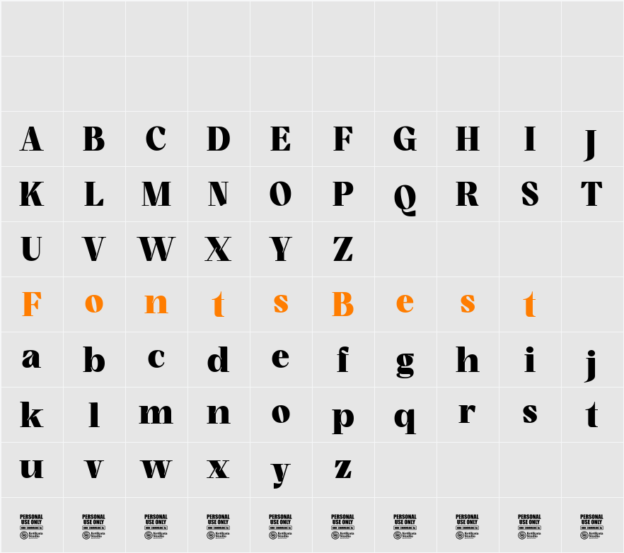 Brigham Display Demo Character Map