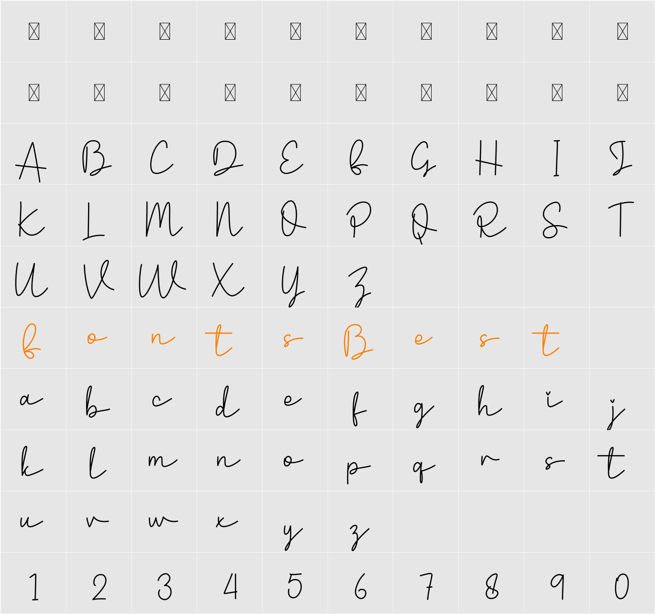 Dazzling Character Map