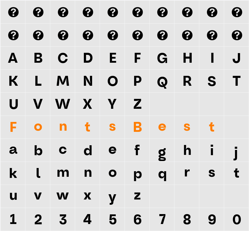 Oddval Text SemiBold Character Map