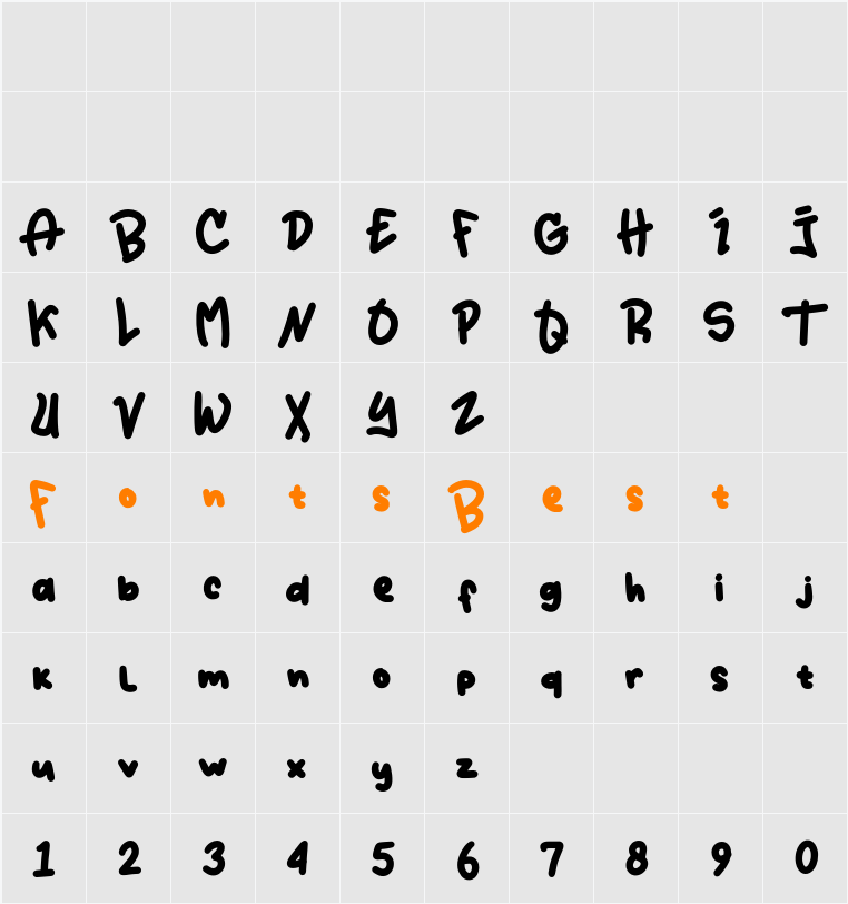 JERIH Character Map