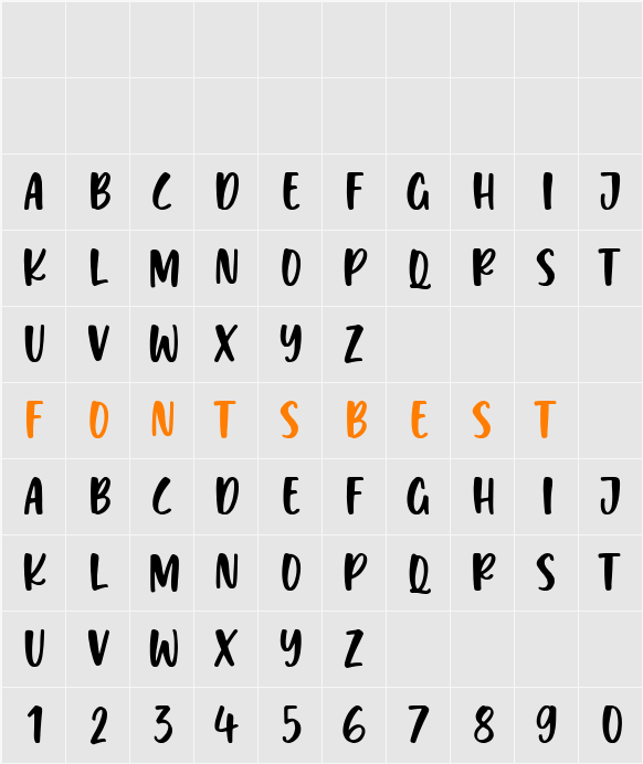 Raspberry Candy Character Map